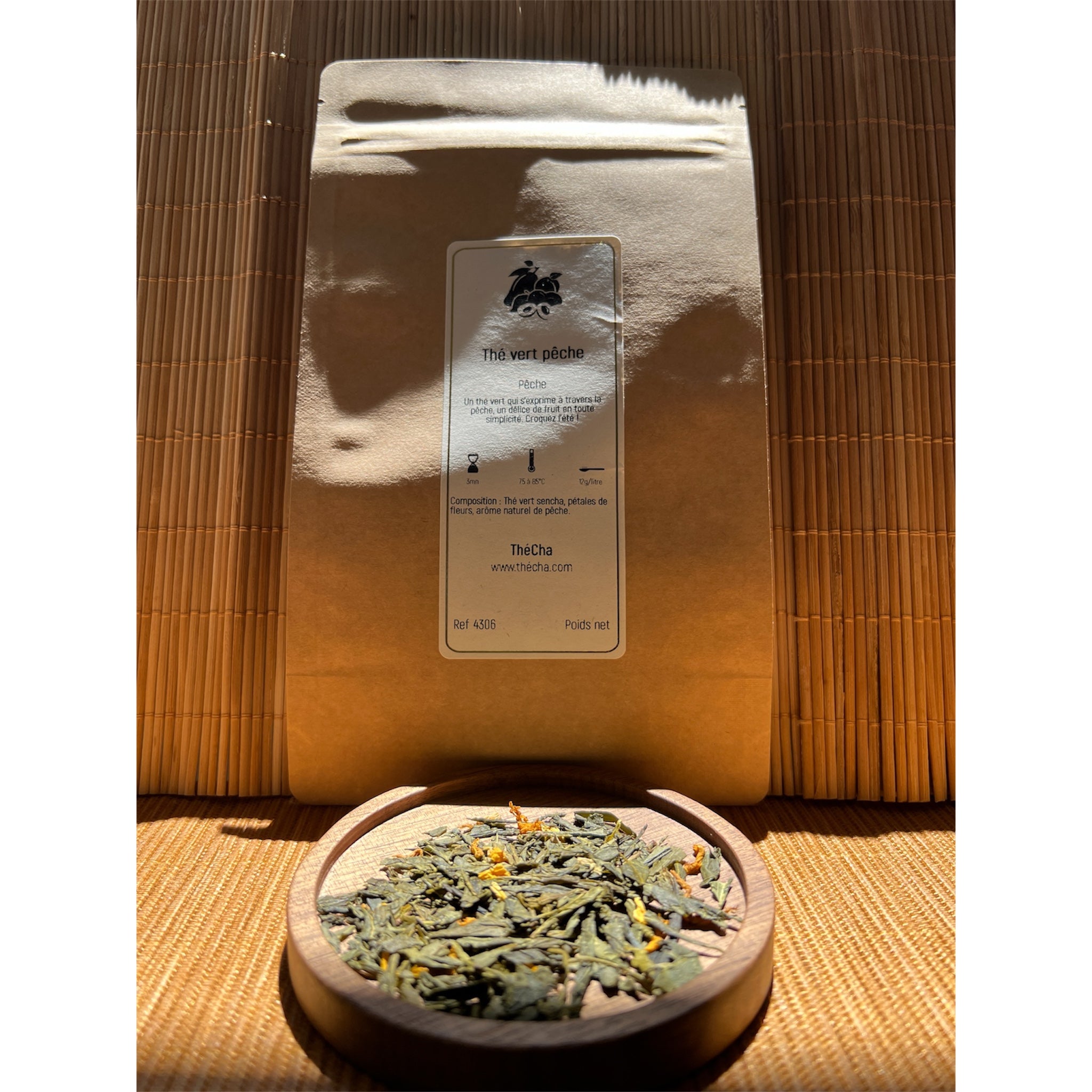 Thé vert pêche et fleur,chaud ou froid