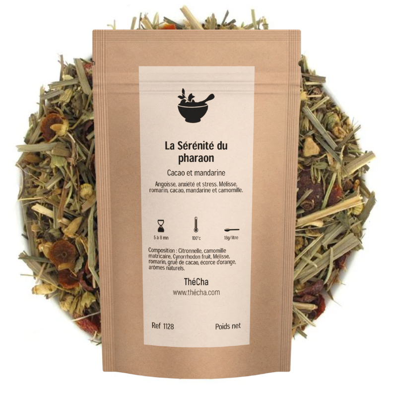 Tisane La Sérénité du Pharaon – Anti-Stress Cacao & Mandarine
