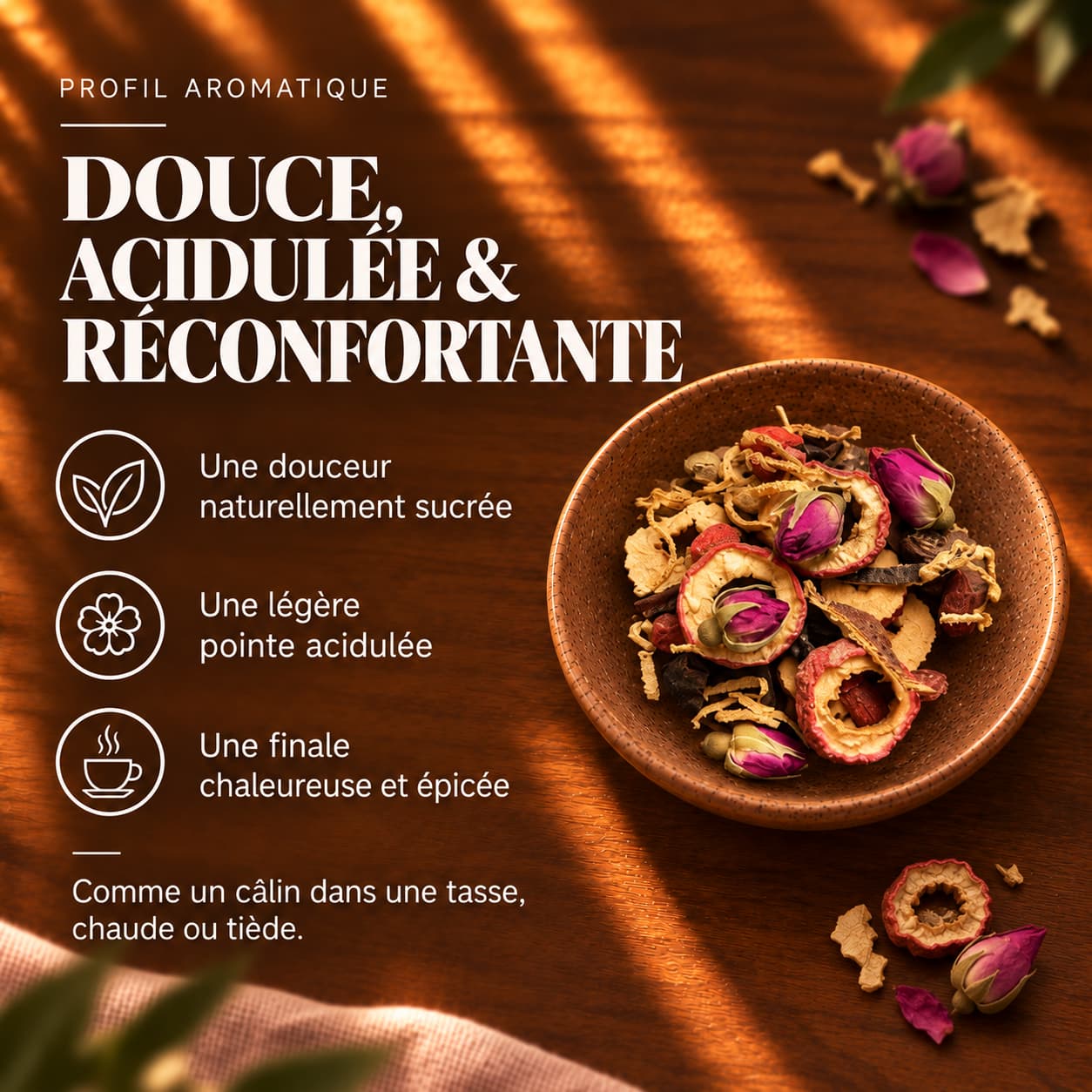 Profil aromatique et goût de l’infusion Cycle féminin N°28 Thécha.