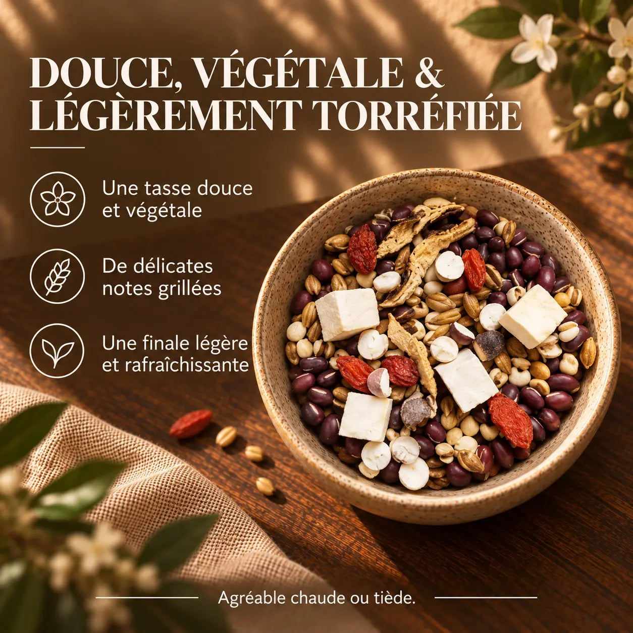 Profil aromatique et goût de l’infusion Drainage Légèreté N°9 Thécha.