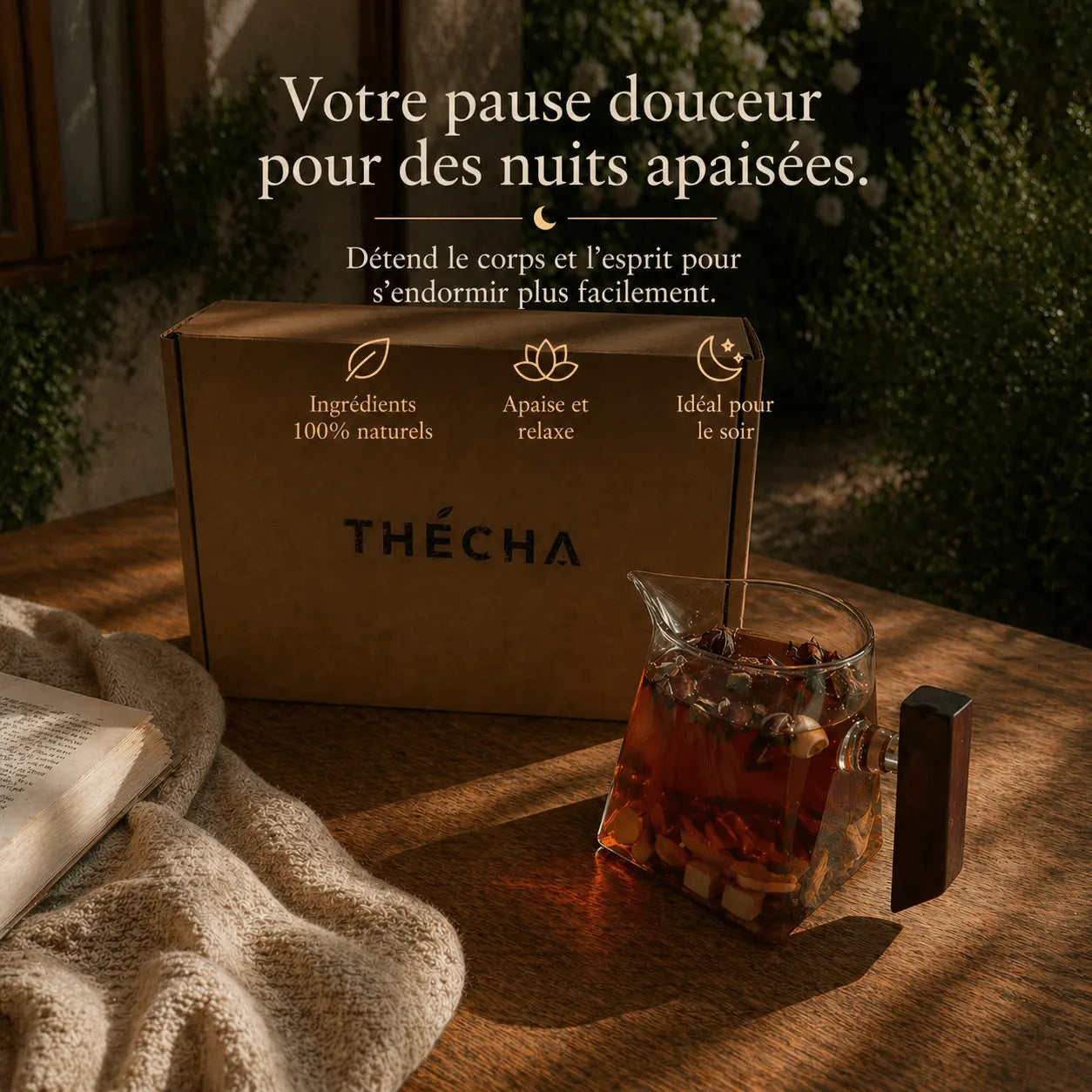 Infusion sommeil apaisante N°24 THÉCHA – pause douceur pour des nuits apaisées, ingrédients naturels sans théine 