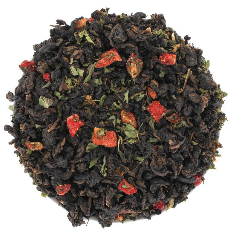 Thé Oolong à la fraise et menthe – infusion en vrac