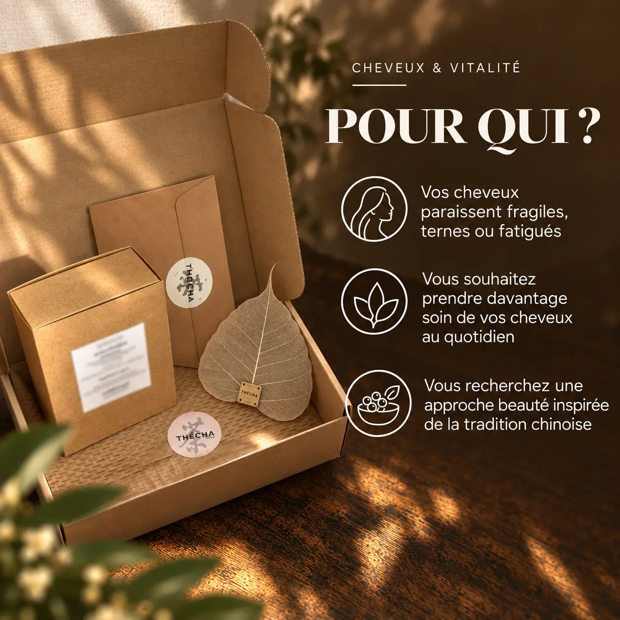 Présentation des personnes auxquelles s’adresse l’infusion Cheveux Vitalité N°12 Thécha.
