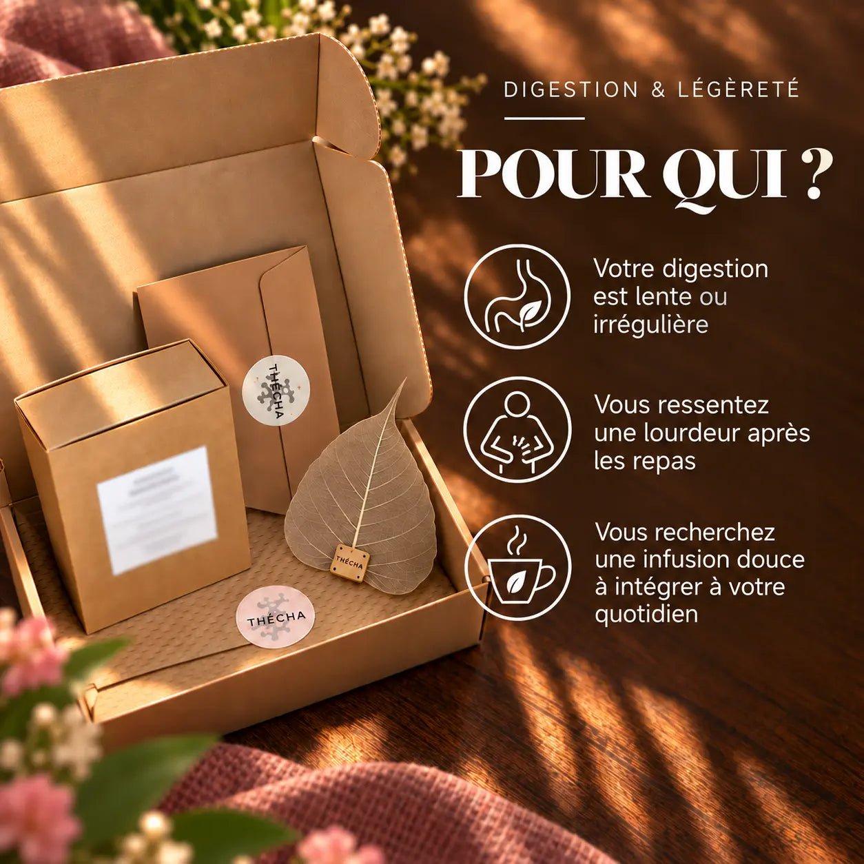 
Présentation des personnes auxquelles s’adresse l’infusion Digestion Confort N°10 Thécha.
